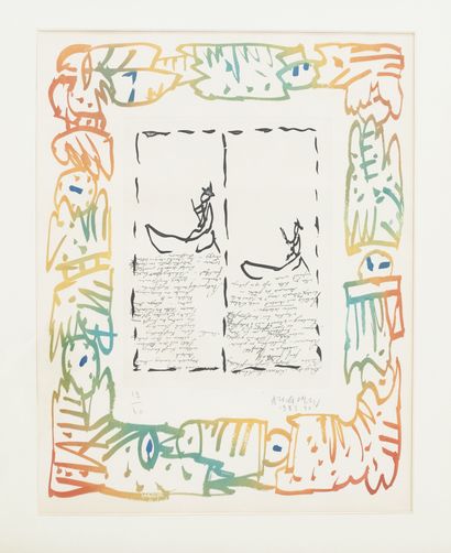 Pierre Alechinsky (né en 1927) " Sans titre ", 1983-90, Exemplaire n°14/60, lithographie....