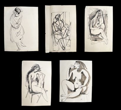Bengt LINDSTRÖM (1925-2008) Set of 39 original drawings on paper. Some signed and...