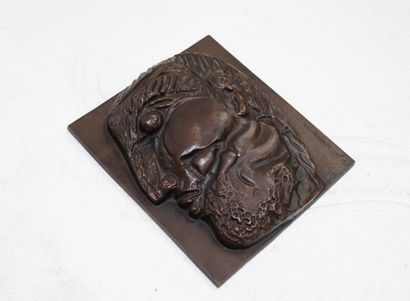 Henri de Waroquier ( 1881-1970) Portrait Proof in bronze with brown patina. Sign...