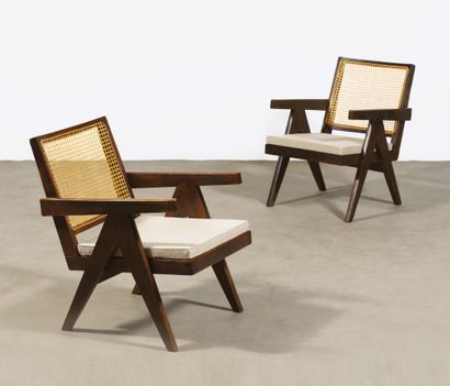 Pierre JEANNERET (1896-1964) Paire de fauteuils dits " Easy armchairs "
Teak and...