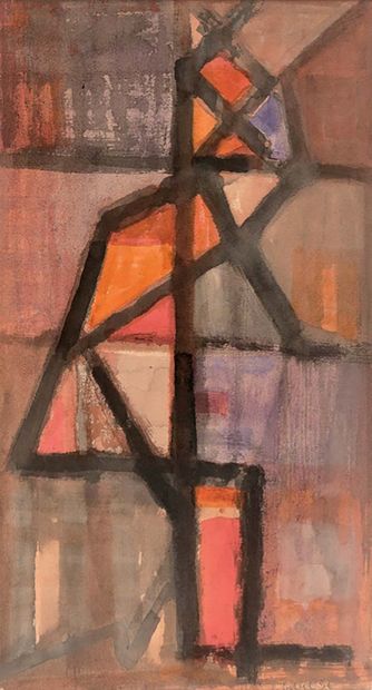 Geza SZOBEL (1905-1963) Composition abstraite, 1956
Aquarelle sur papier.
Signée...