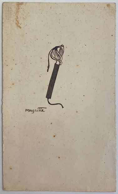 René MAGRITTE (1898-1967) Sabre with dynamite
Original drawing in Indian ink and...