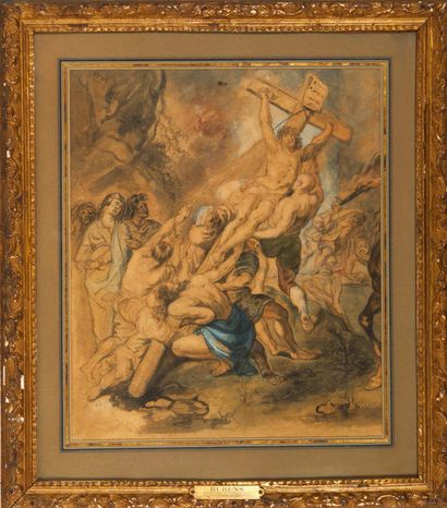 École Flamande du XVIIe siècle La descente de croix D'après le tableau de Rubens...