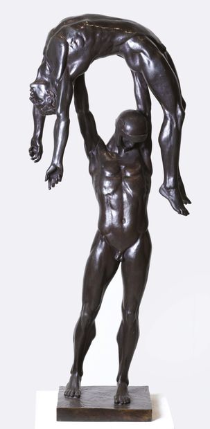 Rudolf-Christopher TEGNER (1873-1950) Deux gladiateurs ou la victoire (1924) Bronze...