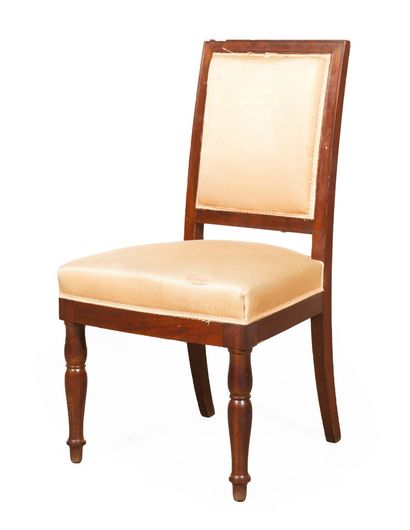 null CHAIR in mahogany and mahogany veneer. Front legs " jacob ", the back ones sabres....