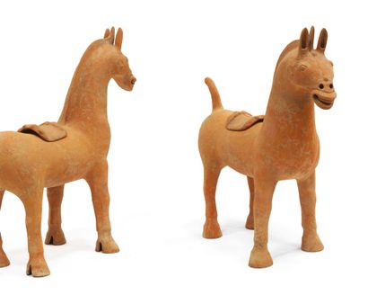 null IMPORTANT HORSE in terracotta.
China - Han period (206 BC - 220 AD).
H_103 cm...
