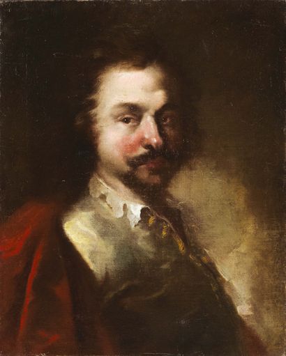 GIUSEPPE NOGARI (VENISE 1699 - VERS 1763) Portrait d'homme au manteau rouge
Toile.
H_61...