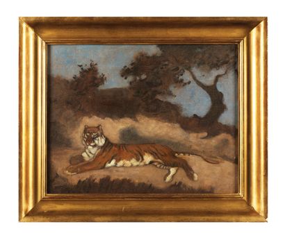 ANTOINE-LOUIS BARYE (1796-1875) Tigre dans...