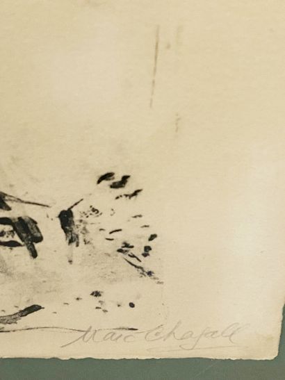 null Marc Chagall (1887-1985) Le musicien Lithographie. Signée en bas à droite et...