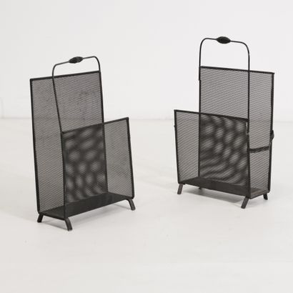 Mathieu MATÉGOT (1910-2001) Two magazine doors 

Black lacquered metal and perforated...