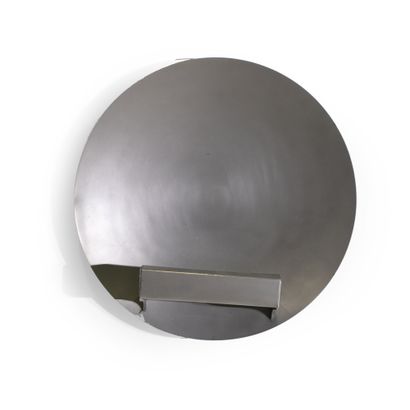 Maria PERGAY (née en 1930) Wall lamp model "round" Stainless steel D_39,5 cm D_13...