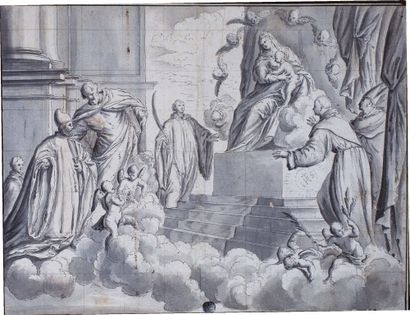 Attribué à Pietro Antonio NOVELLI (1729-1804) Un Doge présenté par saint Marc à la...