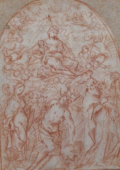Ecole italienne du XVIIe siècle La Vierge, l'Enfant Jésus et des saints
Sanguine....