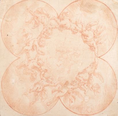 Attribuito a Giovanni Stefano DANEDI dit IL MONTALTO (1612-1690) 
Study of ceiling...