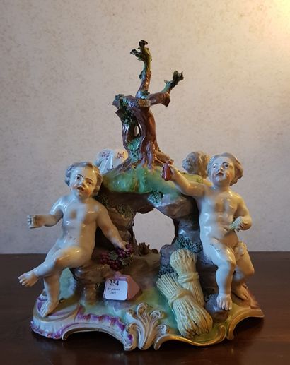 null Porcelain group depicting the Seasons, Bavaria, manufacture of Frankenthal,...