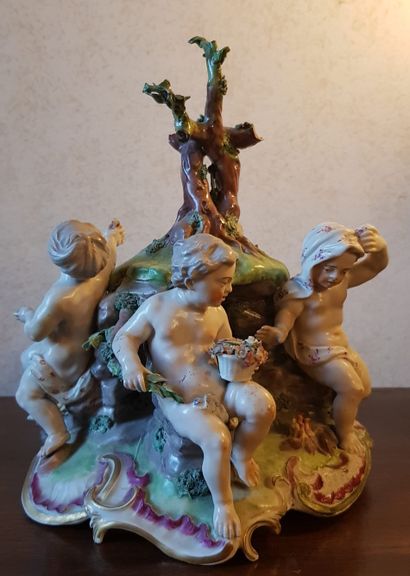 null Porcelain group depicting the Seasons, Bavaria, manufacture of Frankenthal,...