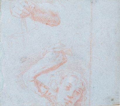 Giovanni Giacomo BARBELLI (1604-1656) 
Étude de jeune homme assis tenant une couronne
Au...