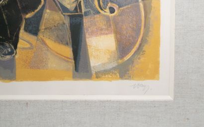 null Georges Dayez (1907 - 1991), ensemble de 2 lithographies: Le violoncelle, numérotée...