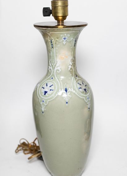 null Lot of two lamps called "Carcel" in celadon ceramics damaged and restored, a...