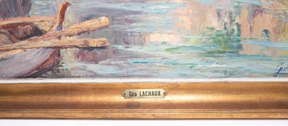 null Géo Lachaux (1891 - ?) Vue du Midi Huile sur toile. Signé en bas à droite. H_46...