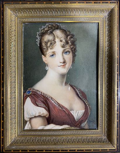 null École française vers 1900 d'après Anne Louis Girodet (1767-1824) Portrait miniature...