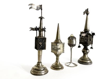 null SET OF FOUR SILVER SPICE TOWERS.
German, Austro-Hungarian, 19th-20th century.
H_23...