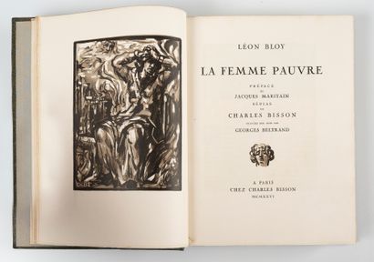  BLOY (Léon). - 3 ouvrages. 
- La Femme pauvre. Paris, Charles Bisson, 1926. In-8,...
