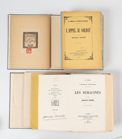 BARRES (Maurice) Ensemble de 2 ouvrages. 
- L'Appel au soldat. Charpentier, 1900....