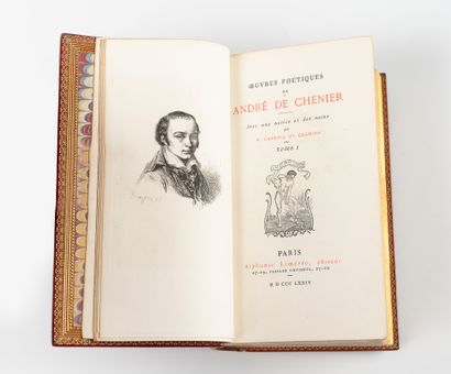 null CHÉNIER (André de). Poetic works. Paris, Alphonse Lemerre, 1874. 3 strong vol....