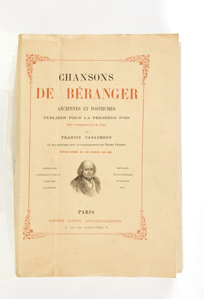 BERANGER (Pierre-Jean de). Chansons anciennes...