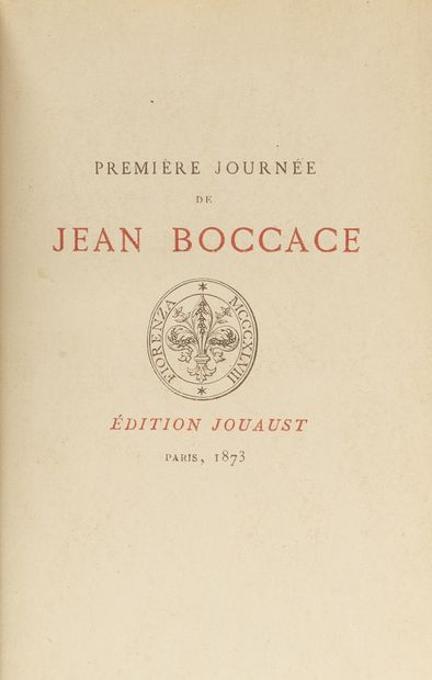 null BOCCACE (Jean). Les Dix journées. Paris, Jouaust, Librairie des bibliophiles,...