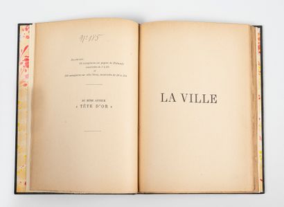 null CLAUDEL (Paul). La Ville. Librairie de l'Art Indépendant, 1893. In-8, chagrin...