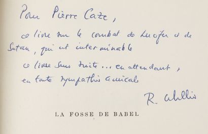 ABELLIO (Raymond) La Fosse de Babel. Gallimard, 1962. In-8, maroquin à décor de filets...