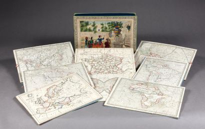 null [PUZZLES GÉOGRAPHIQUES]. Atlas géographique. [Paris], H. Duru, [vers 1850]....