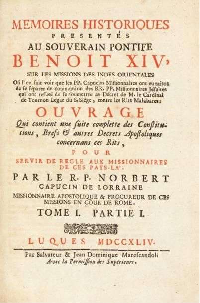 NORBERT DE BAR-LE-DUC (Pierre Parisot, en religion le père) Mémoires historiques...