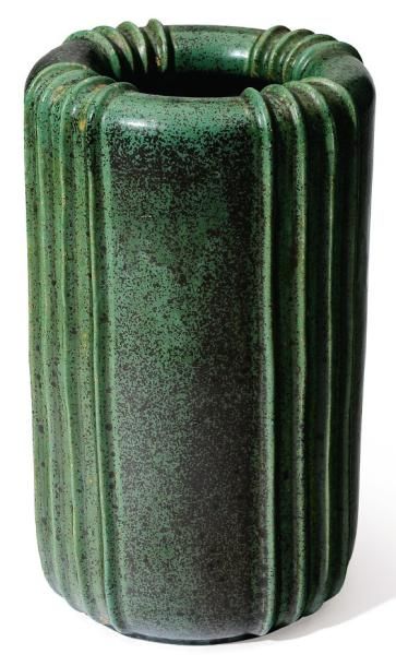 ARNE BANG (1901-1983) Vase ou porte parapluie Grés émaillé Signé Vers 1940 H_38 cm...