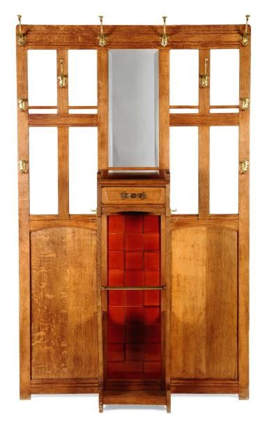 GUSTAVE SERRURIER-BOVY (1858-1910) Porte manteau / meuble d'antichambre Variante...