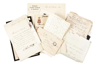 ALLEMAGNE Environ 75 lettres ou pièces, 1861-1887, adressées au comte Gustave de...