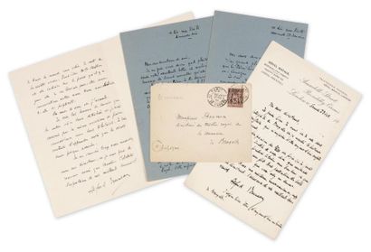 BRUNEAU Alfred (1857-1934) compositeur 5 Lettres autographes signées, 1891-1892,...