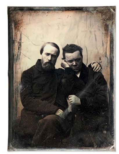 Attribués à Auguste Mestral et Gustave Le Gray Portrait d’Auguste Mestral et un ami,...