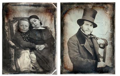 Attribués à Auguste Mestral et Gustave Le Gray Portrait d’enfants, de femmes et d’un...