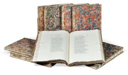 null [BODONI]. HORACE. Opera. Parme, 1791. In-folio, cartonnage de papier marbré,...
