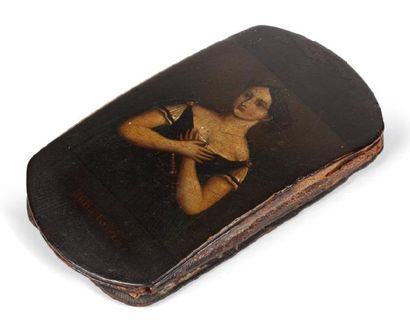null [GRISI Julia (1811-1869) cantatrice]. Étui à cigarettes, plaquettes de bois...