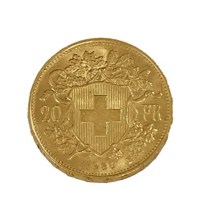 null 1 pièce de 20 francs or suisse 1930 

Poids : 6,44 gr