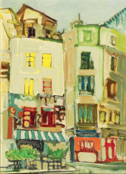 Amadeo Ruggiero (1912-1986) 
La rue 
Huile...