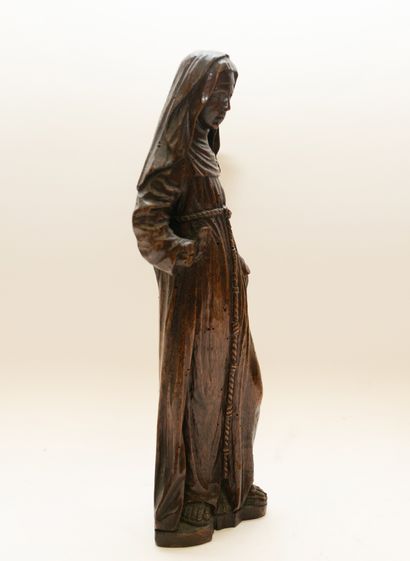 null Ecole française du XIXe siècle. 

Statuette en bois sculpté représenant une...