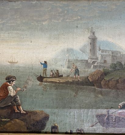 null Ecole française dans le goût de Vernet 

Marine 

Huile sur toile (enfoncement,...