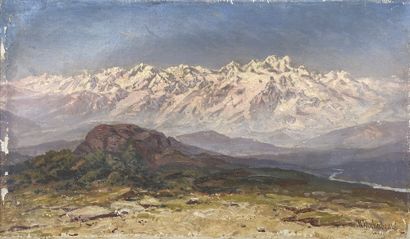 null Ilya Zankovsky (1832 - 1919) 

Paysage de montagnes dans le Caucase 

Huile...