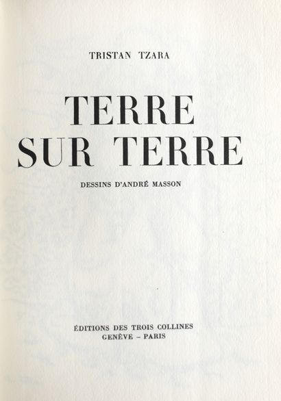 null Ensemble de 3 livres des Editions Trois Collines: 

- TZARA (Tristan), Terre...