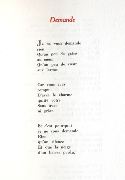 null Lot of 4 books on poetry: - P. Verlaine, Romances sans paroles,ill.R.Duterme,...